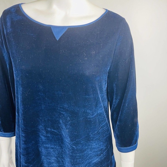 Soft Surroundings Womans Sz Large Weekender Velvet Tunic Top Dark Blue #25939 - Picture 4 of 9